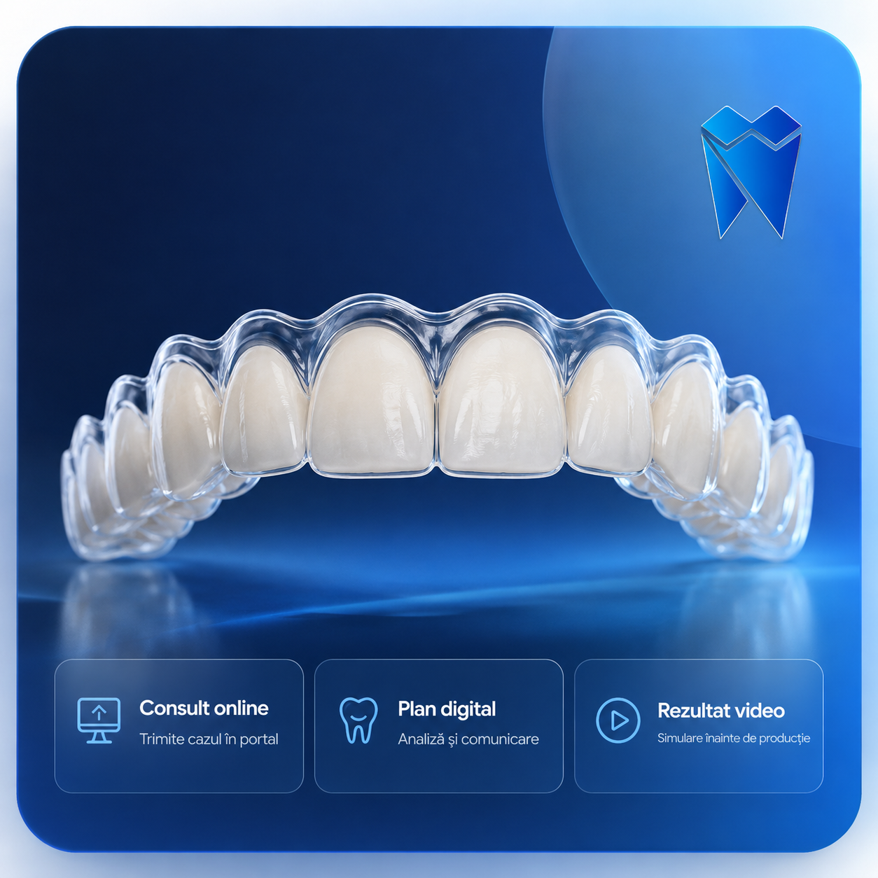 Gutieră transparentă Religner cu arcadă dentară realistă